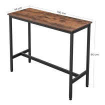 Gulf Narrow Wooden Bar Table In Rustic Brown