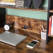 Kohler Wooden Computer Desk With Bookshelf In Rustic Brown