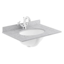 Ocala 62cm Floor Vanity With 1TH Grey Marble Basin In Grey