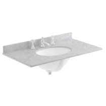 Ocala 82cm Floor Vanity With 3TH Grey Marble Basin In Grey