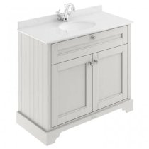 Ocala 102cm Floor Vanity With 1TH White Marble Basin In Sand