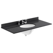 Ocala 102cm Floor Vanity With 3TH Black Marble Basin In Grey