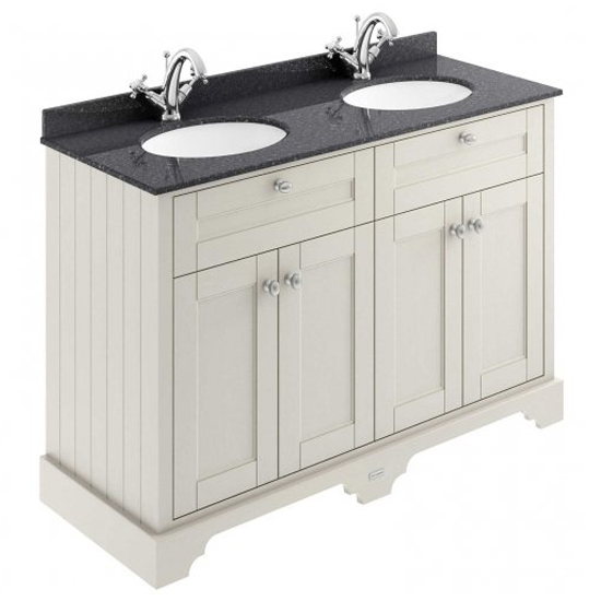 Ocala 122cm Floor Vanity With 1TH Black Marble Basin In Sand