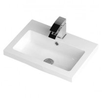 Arna 50cm Vanity Unit With Polymarble Basin In Gloss White