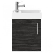 Vaults 40cm Wall Vanity Unit With Basin In Hacienda Black