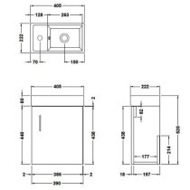 Vaults 40cm Wall Vanity Unit With Basin In Hacienda Black