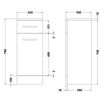 Mayetta 30cm Bathroom Cupboard Unit In Gloss White