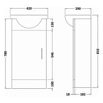 Mayetta 42cm Floor Vanity Unit With Round Basin In Gloss White