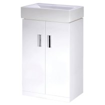 Mayetta 45cm Floor Vanity Unit With Basin In Gloss White