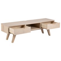 Alisto Wooden TV Stand With 2 Drawers In Oak White