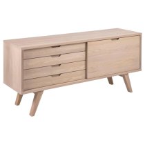 Alisto Wooden Sideboard With 1 Door 4 Drawers In Oak White