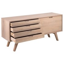 Alisto Wooden Sideboard With 1 Door 4 Drawers In Oak White