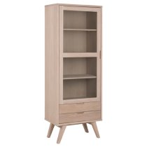 Alisto Wooden Display Cabinet Large In Oak White