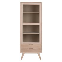 Alisto Wooden Display Cabinet Large In Oak White