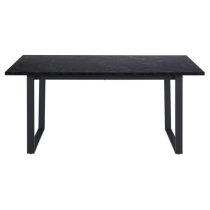 Altoona Wooden Dining Table Rectangular In Black Marble Effect