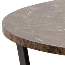 Altoona Wooden Dining Table Round In Brown Marble Effect