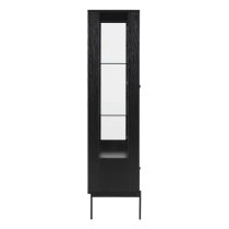 Avila Wooden Display Cabinet With 2 Doors In Ash Black