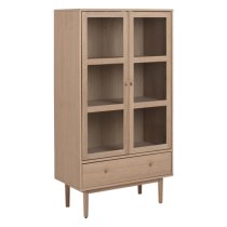 Astonik Wooden Display Cabinet With 2 Doors In Oak White