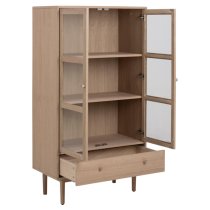 Astonik Wooden Display Cabinet With 2 Doors In Oak White