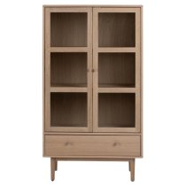 Astonik Wooden Display Cabinet With 2 Doors In Oak White