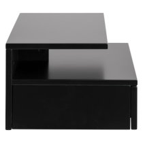 Ashanti Wall Hung Wooden Bedside Cabinet In Black