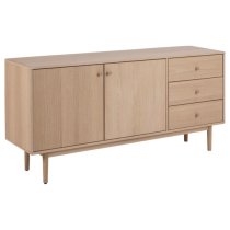 Astonik Wooden Sideboard With 2 Doors 3 Drawers In Oak White