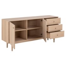 Astonik Wooden Sideboard With 2 Doors 3 Drawers In Oak White