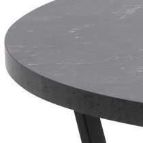 Altoona Wooden Coffee Table Round In Black Marble Effect