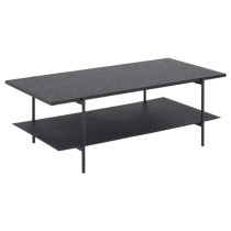 Avila Wooden Coffee Table With Undershelf In Ash Black