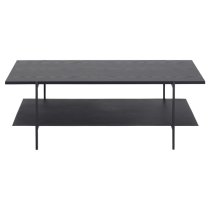 Avila Wooden Coffee Table With Undershelf In Ash Black