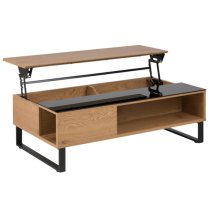 Allegan Lift Up Wooden Coffee Table In Matt Wild Oak