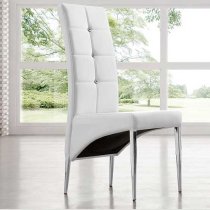 Mayline Extending White Dining Table With 6 Vesta White Chairs