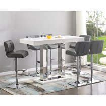 Caprice High Gloss Bar Table Rectangular Large In White