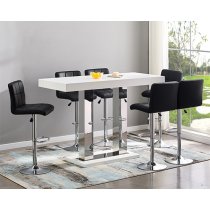 Caprice High Gloss Bar Table Rectangular Large In White