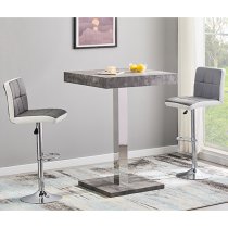 Topaz Square Wooden Bar Table In Concrete Effect