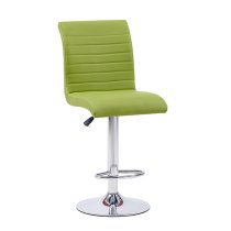 Caprice White High Gloss Bar Table 4 Ripple Green Stools