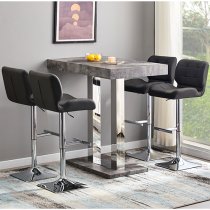 Caprice Concrete Effect Bar Table 4 Candid Black Stools