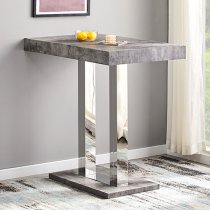 Caprice Concrete Effect Bar Table 4 Candid Black Stools