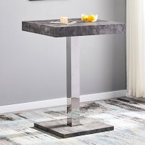 Topaz Concrete Effect Bar Table With 2 Candid White Stools