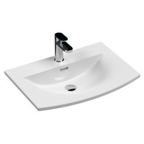 Bloke 60cm Wall Vanity With Curved Basin In Satin White