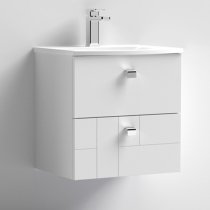 Bloke 50cm Wall Vanity With Curved Basin In Satin White