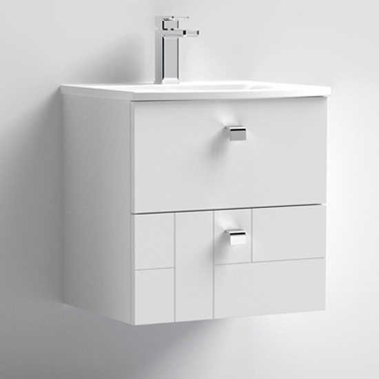 Bloke 50cm Wall Vanity With Curved Basin In Satin White