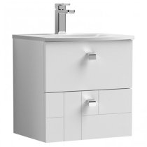 Bloke 50cm Wall Vanity With Curved Basin In Satin White