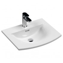 Bloke 50cm Wall Vanity With Curved Basin In Satin White