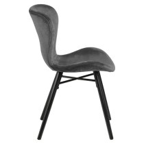 Baldwin Dark Grey Fabric Dining Chairs In Pair