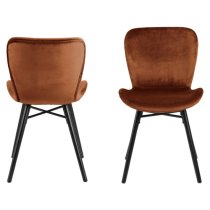 Baldwin Copper Fabric Dining Chairs In Pair