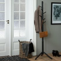 Brendon Rubberwood Coat Stand In Black