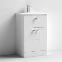 Bloke 50cm 1 Drawer Vanity With Curved Basin In Satin White