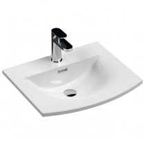 Bloke 50cm 1 Drawer Vanity With Curved Basin In Satin White