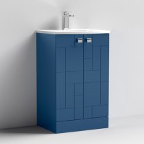 Bloke 50cm 2 Doors Vanity With Curved Basin In Satin Blue